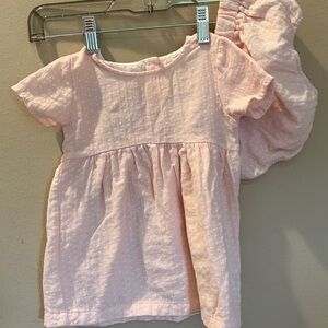 Charming Pink Short Sleeve Kids Dress Set